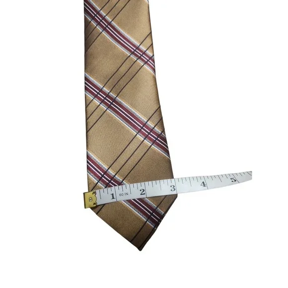 Rooster Tie Men's Neckwear Gold Lattice Pattern - Picture 2 of 3